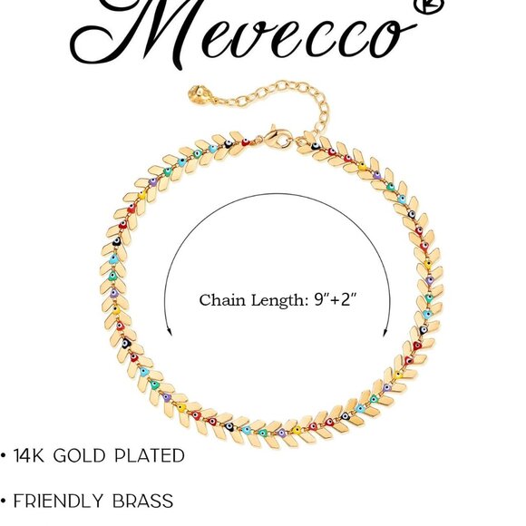 Anklet for Women Gold Chain 14K Gold Plated Dainty Boho Beach Summer Simple Foot - Picture 4 of 6